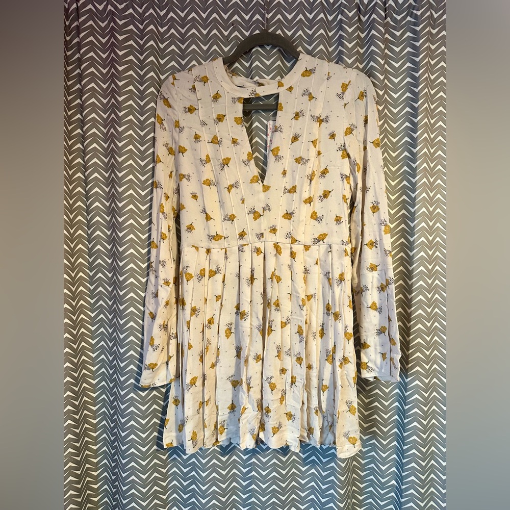 NWT Free People | Women's Tegan Long-Sleeve Floral Printed Mini Dress, Size 6 - Picture 3 of 8